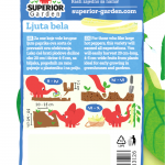 description of pepper ljuta bela & illustration of sowing instructions with the elephant on the back side of the bag