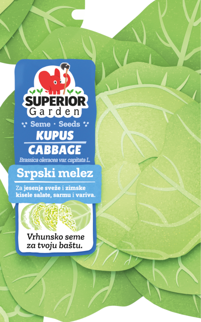 illustration of top of cabbage srpski melez on bag front
