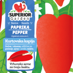 illustration of red pepper kurtovksa kapija & bee in flower on bag front