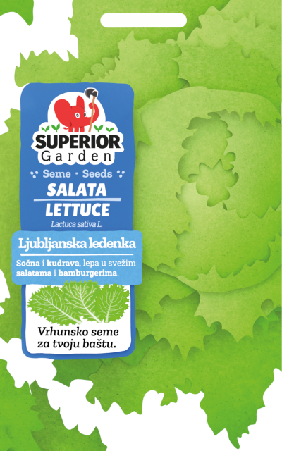 ilustracija odozgo salate ljubljanska ledenka na prednjoj strani kesice