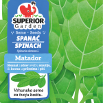 illustration of spinach matador leaves on bag front